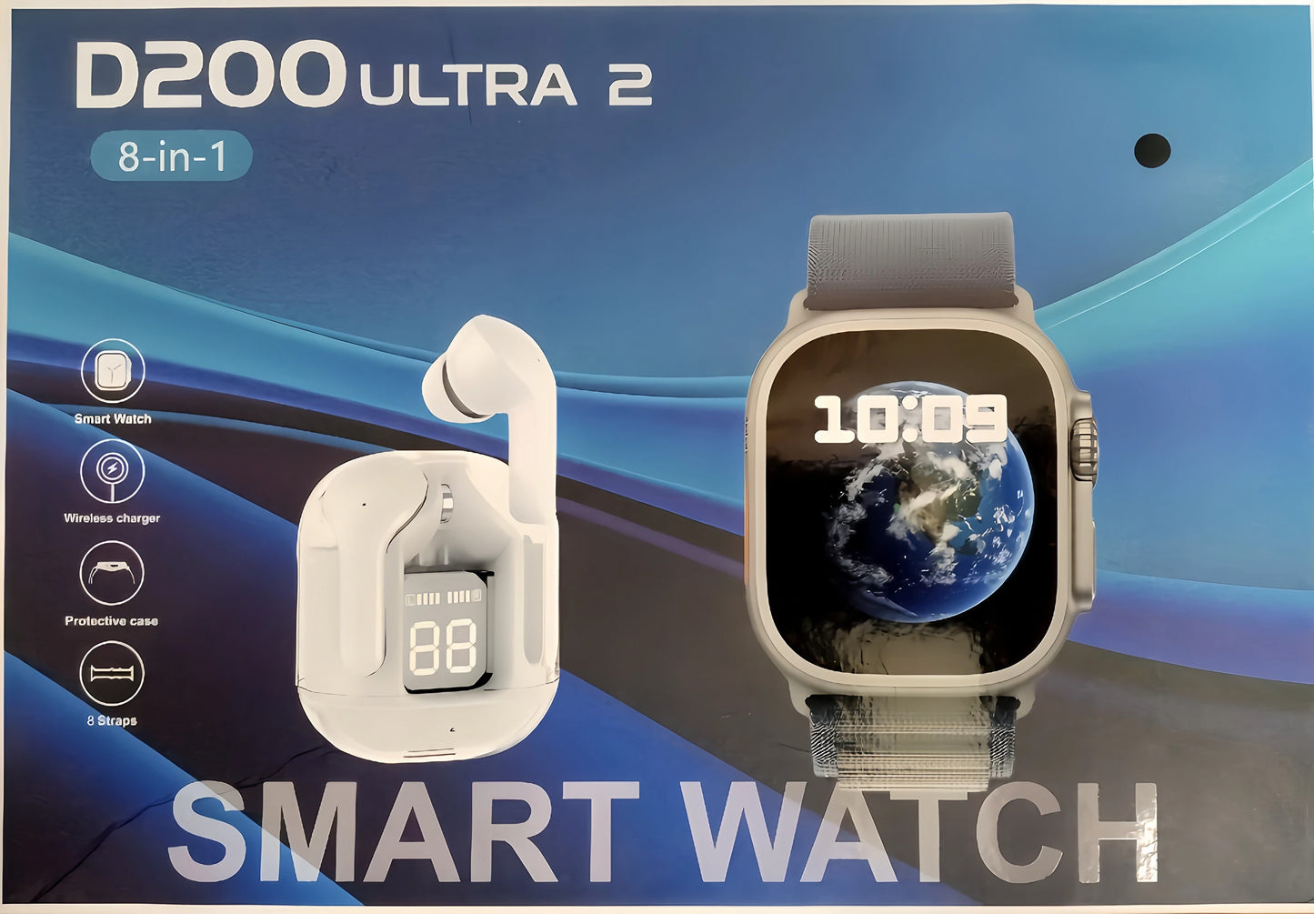 D200 ULTR 2 8 in 1 SMART WATCH WITH AIR 31 EARBUDS